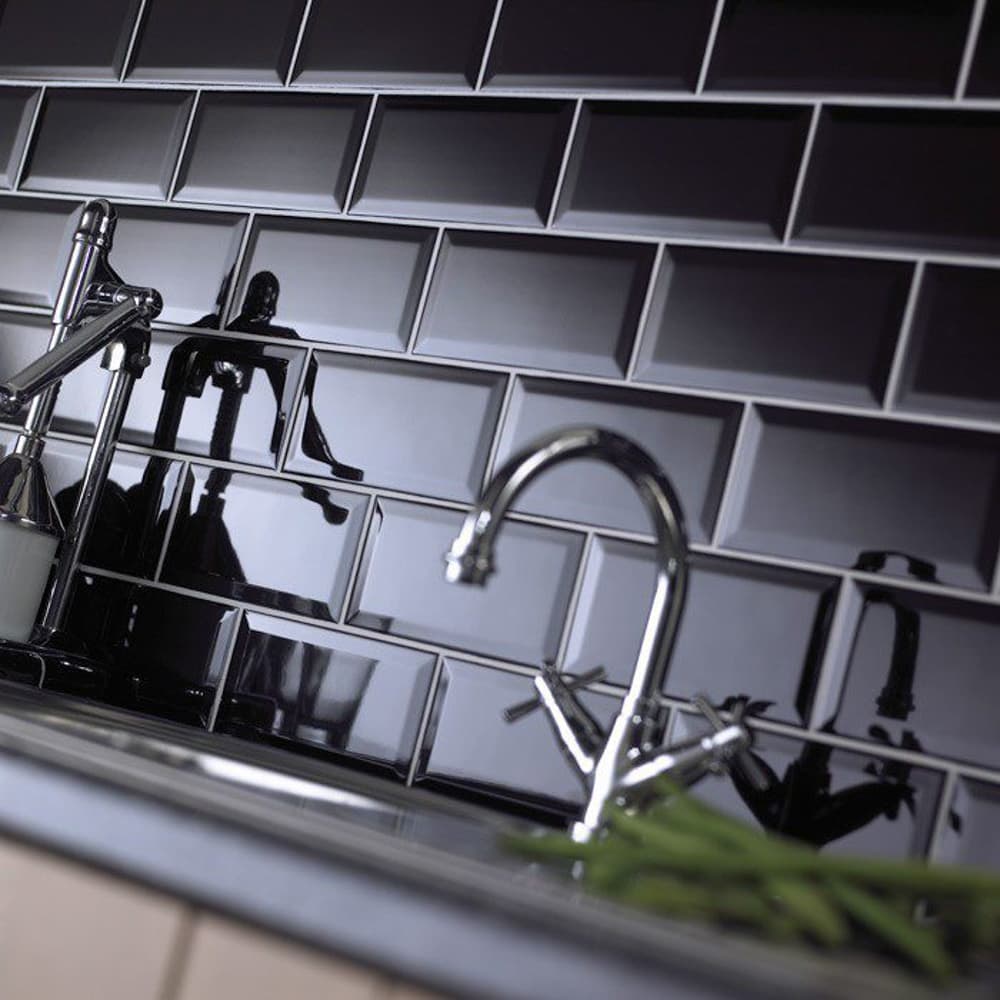 black liso brillo 75 x 150 mm