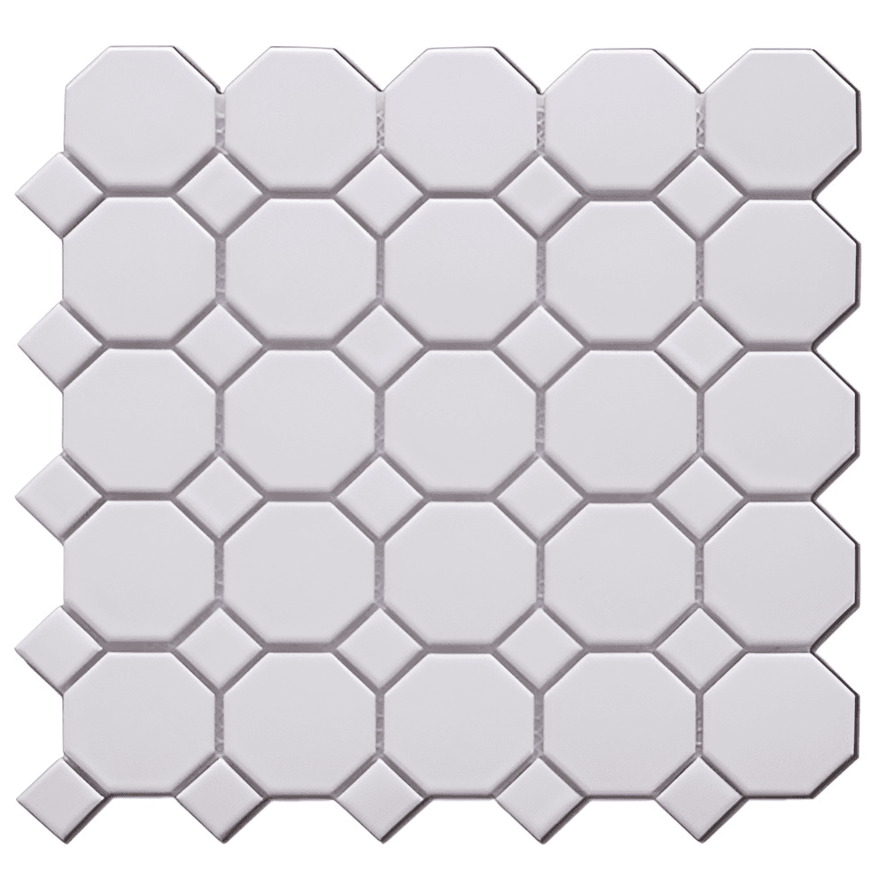 double matt white mosaic