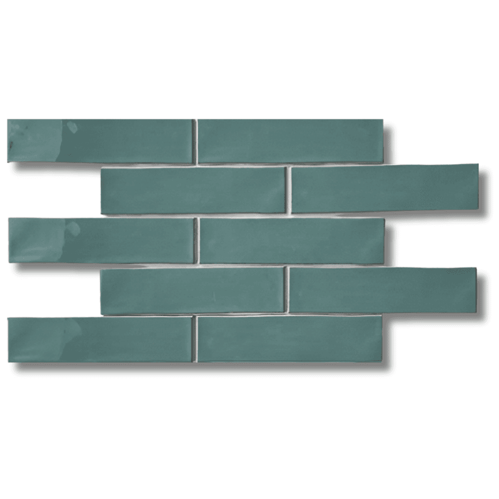 handcraft teal green glossy 75 x 300 mm