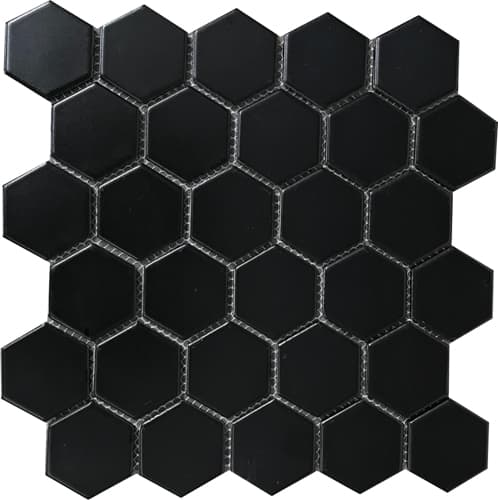 matt black hexagon mosaic