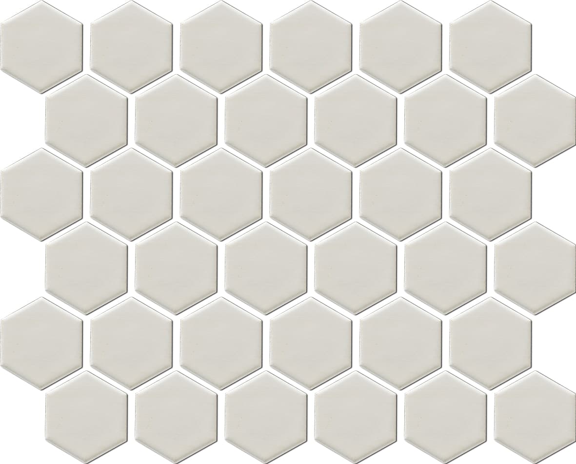 matt white hexagon mosaic
