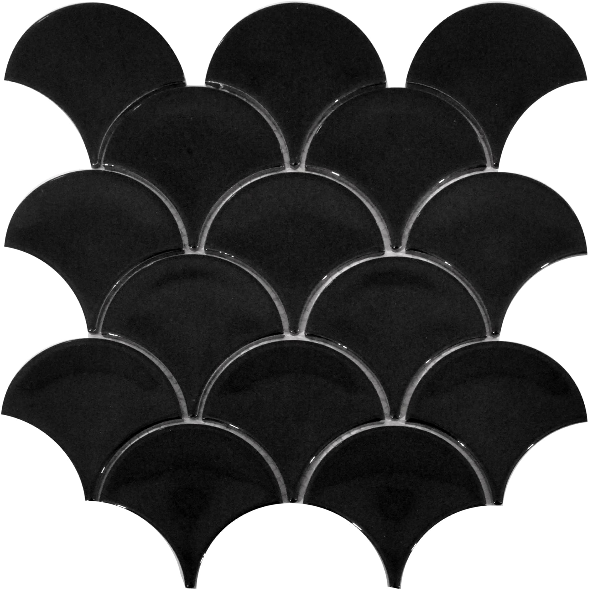fan black gloss mosaic