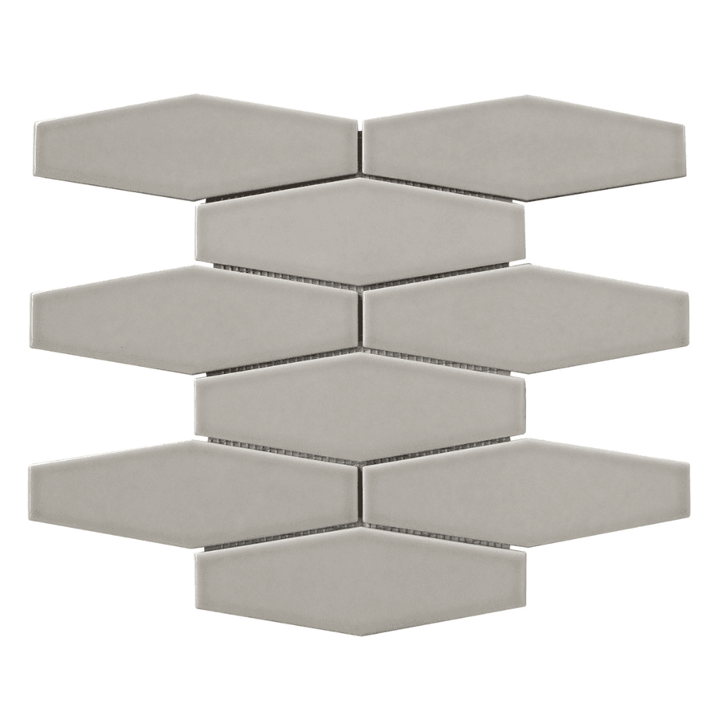 whisper grey long hexagon mosaic