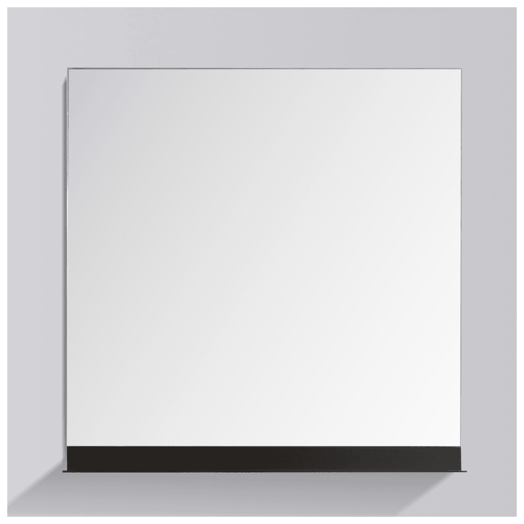 zen mirror with matt black shelf – 800 mm