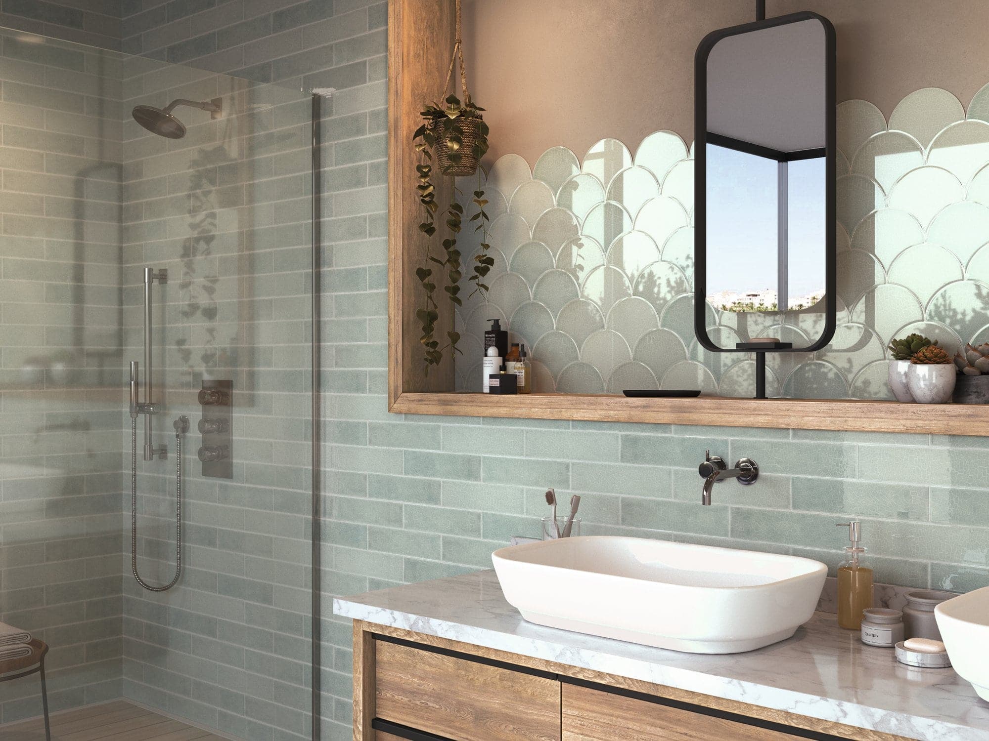 escamas skylight sage green mosaic