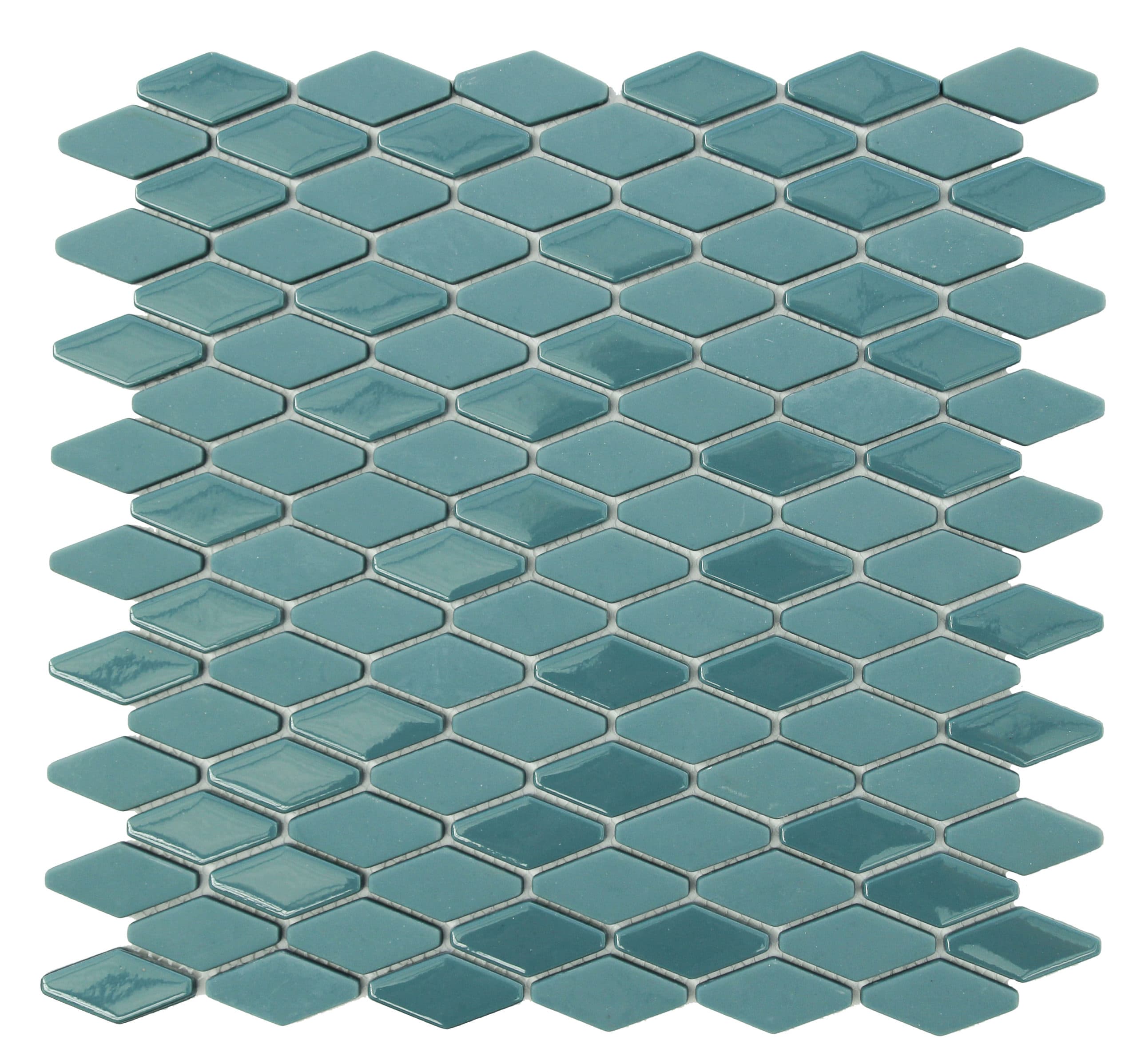 teal diamond recycled glass mosaic