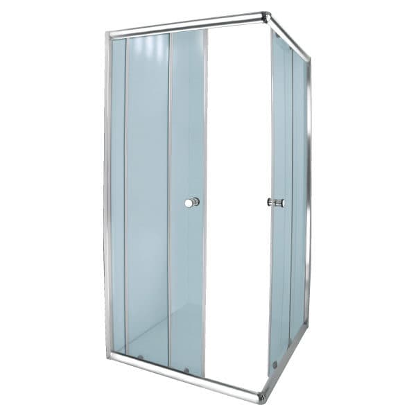 aqua lux - chrome corner entry shower door