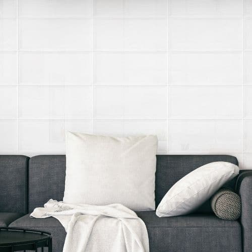 bevelled shiny white 200 x 500 mm