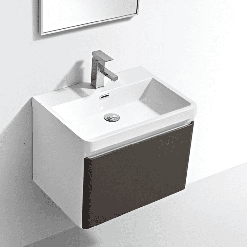milan 600 grey & white - cabinet + basin