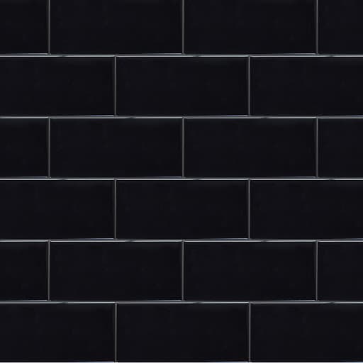 black gloss flat 100 x 300 mm