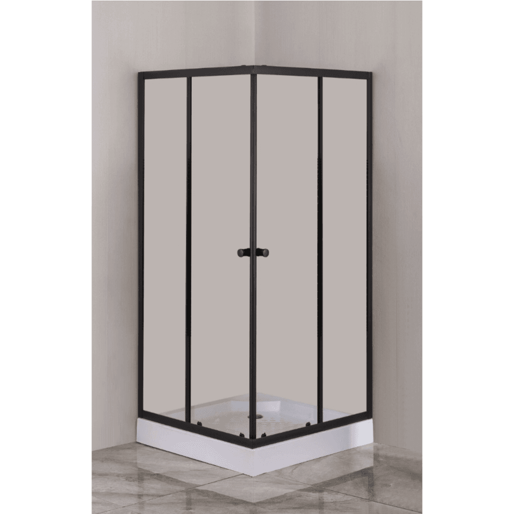 black corner entry - shower screen