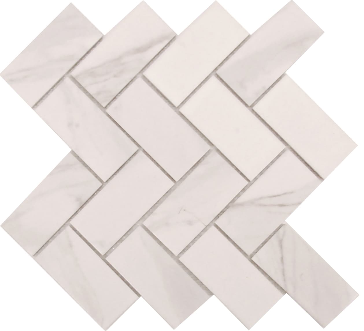 carrara white herringbone mosaic