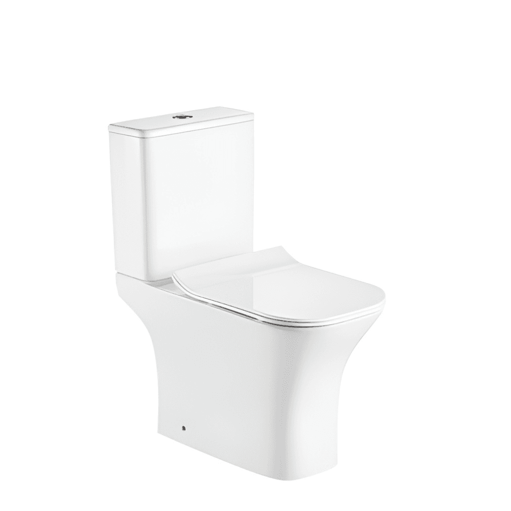krem titan - dual-flush close-couple slim seat