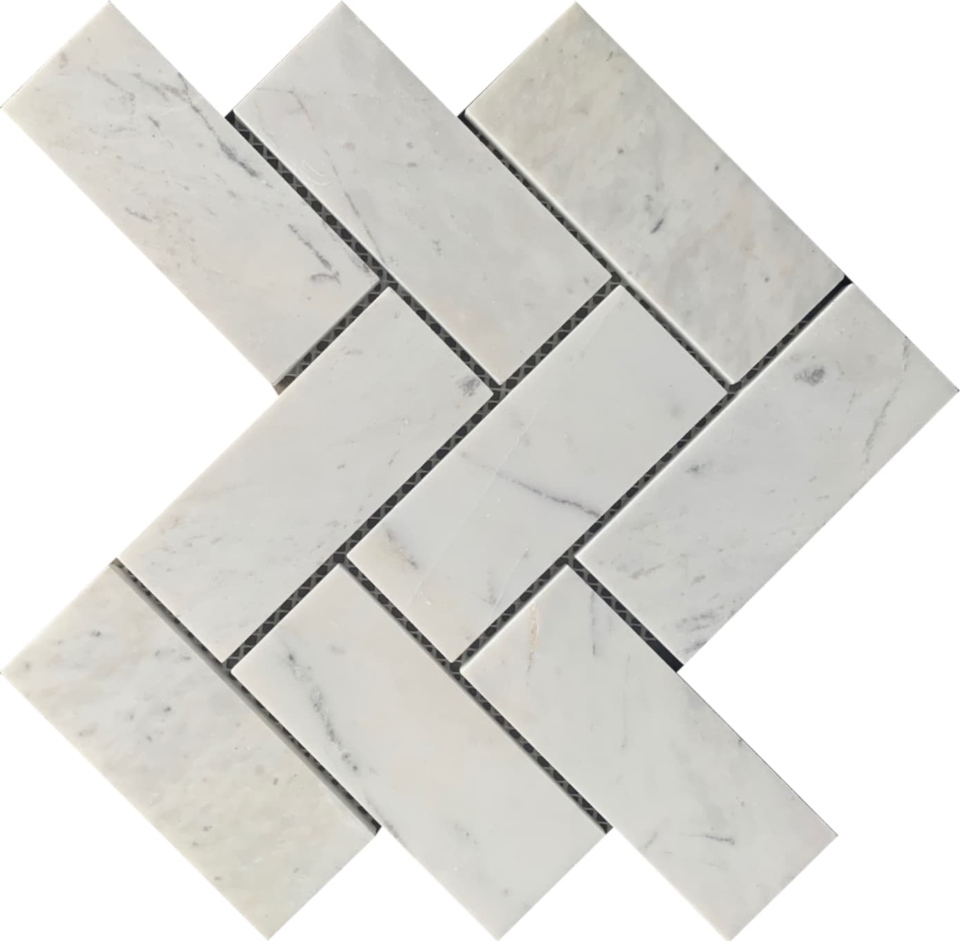 herringbone milk white mosaic