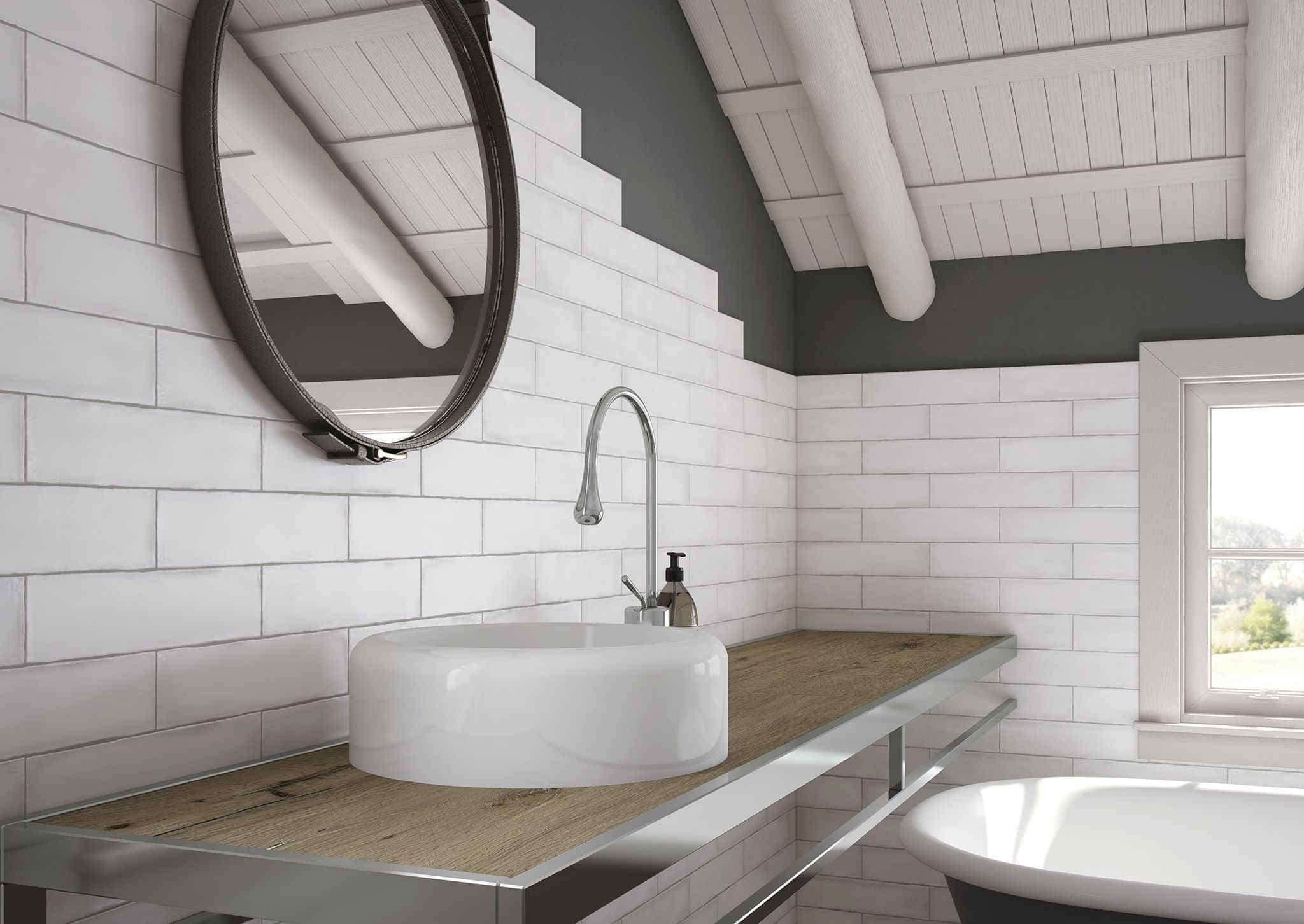 colonial matt white 75 x 300 mm