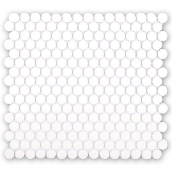 white round penny matt mosaic