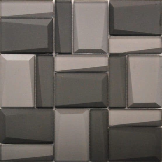 prism dark grey rectangular mosaic
